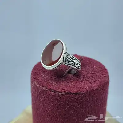 خواتم ملكيه احجار عقيق كبدي كرزي طبيعي 17