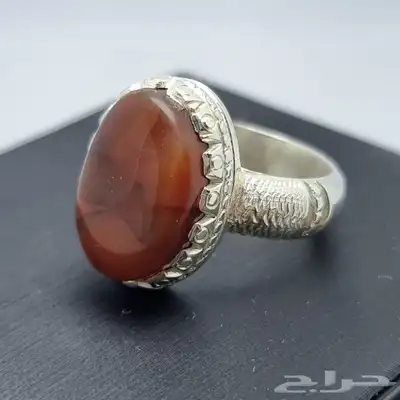 خواتم ملكيه احجار عقيق كبدي كرزي طبيعي 1