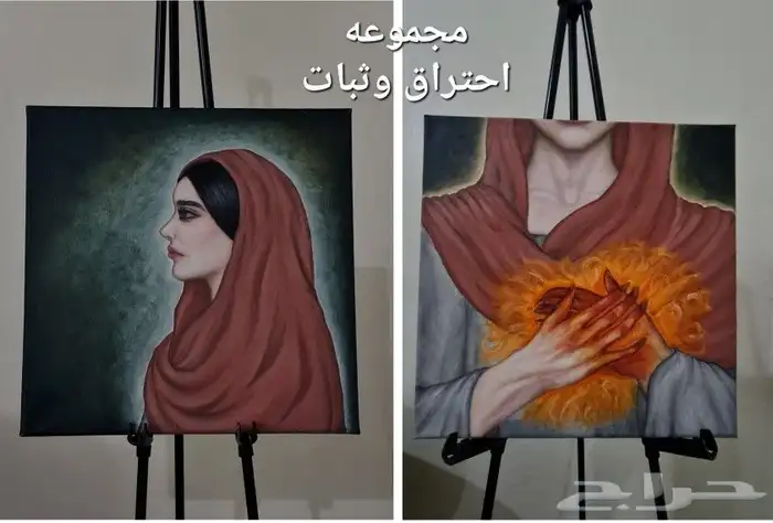 لوحات زيتيه للبيع المقاسات في الصور السعر على السوم 0