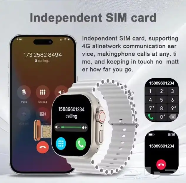 ساعات ذكيه بنظام اندرويد وشريحة اتصال sim 0