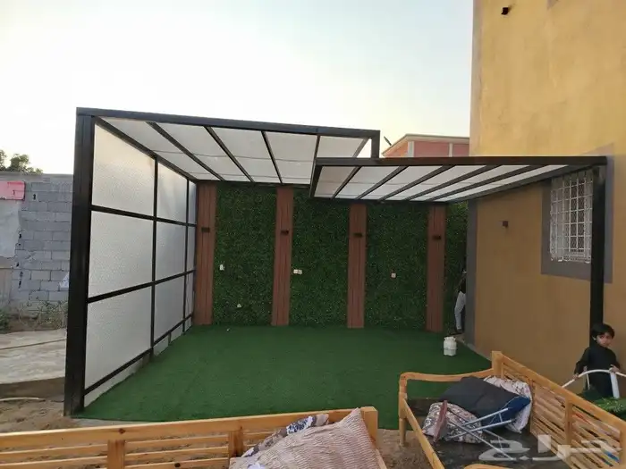تصميم و تنسيق حدائق جازان عشب صناعي شلالات مظلات ديكورات 2