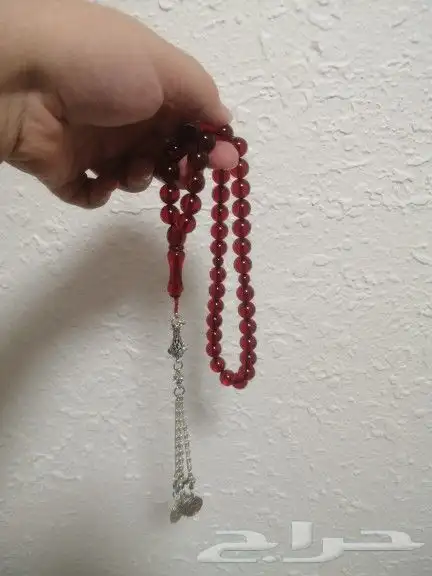 سبحة كهرمان لون دم الغزال صافيه (جديدة). 0