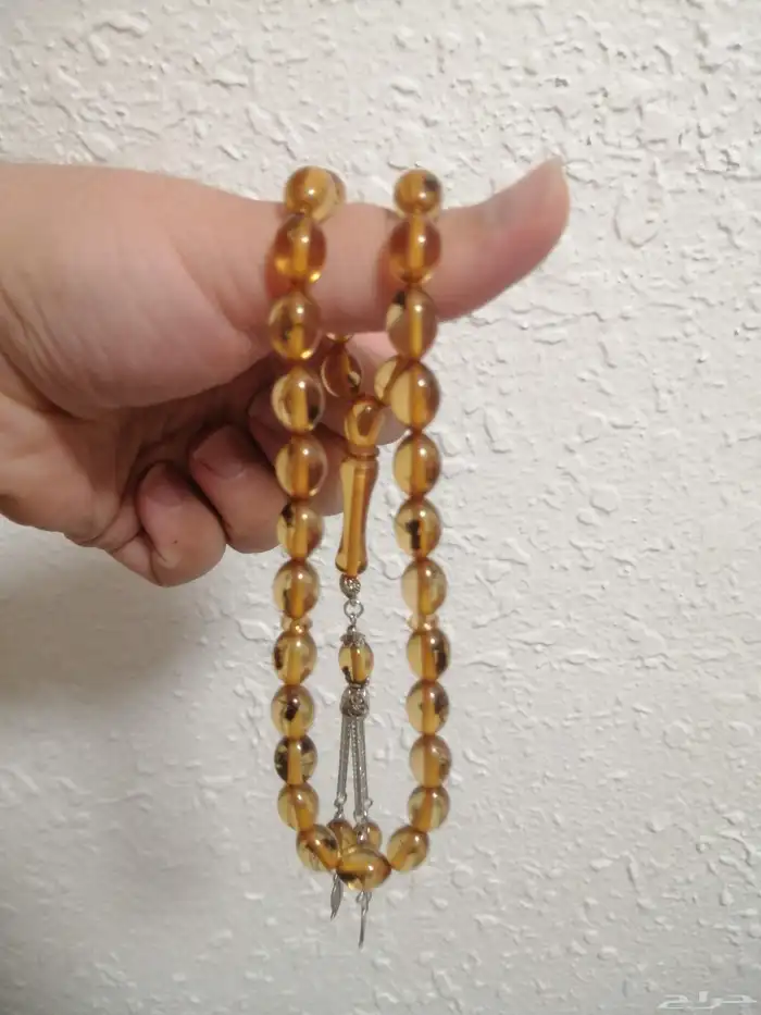 سبحة كهرمان حشري حبة زيتونه (جديدة). 2