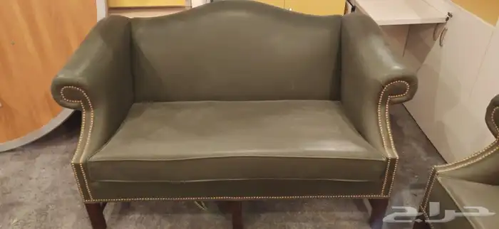 كنبتين جلد طبيعي انجليزية مستوردة 3