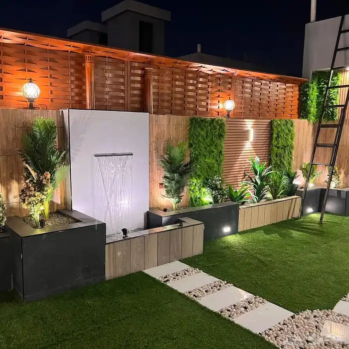 تنسيق حدائق جلسات خارجية بناء احوض ثيل صناعي 8