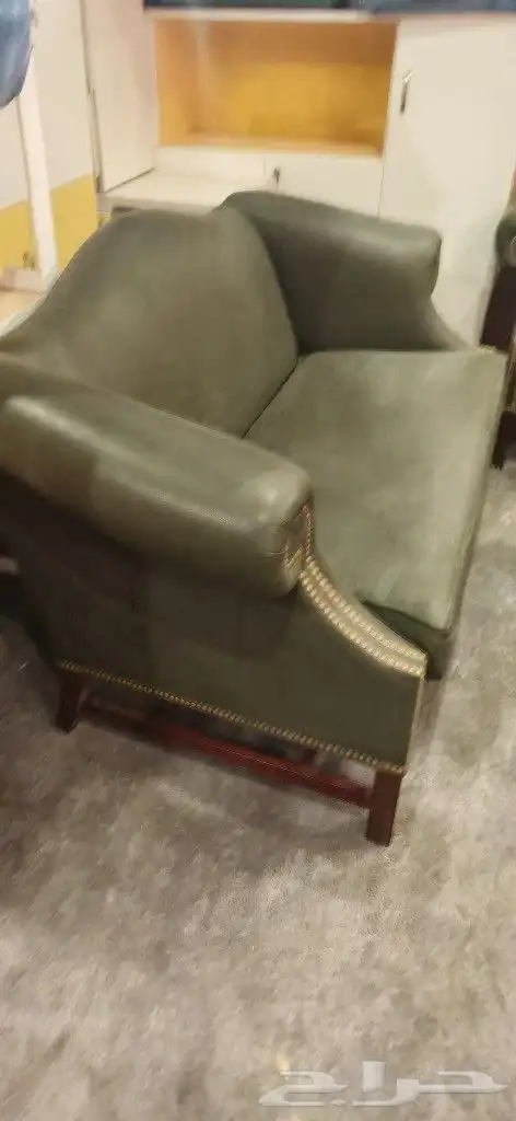 كنبتين جلد طبيعي انجليزية مستوردة 5