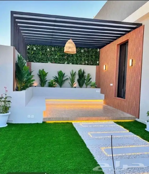 تنسيق حدائق و تصميم و تنفيذ منازل استراحات قصور 6