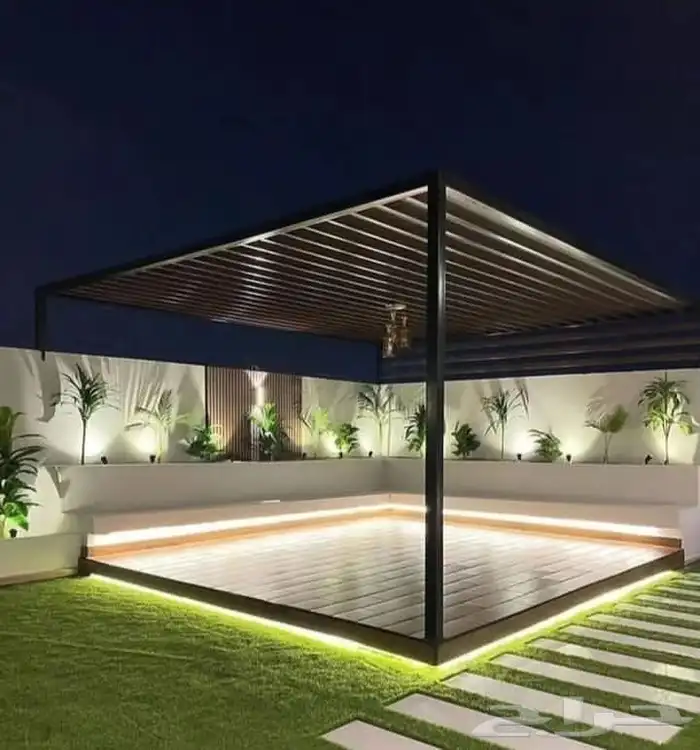 تنسيق حدائق جلسات خارجية بناء احوض ثيل صناعي 6