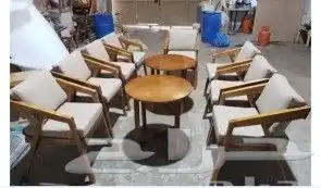 كراسي خشب اطقم سبع انفار جلسات خارجي على حسب التفصيل اشكال 2