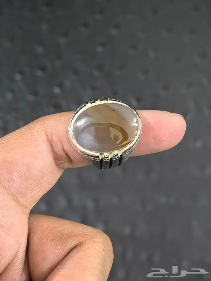 خاتم فضة بحجر عقيق 4