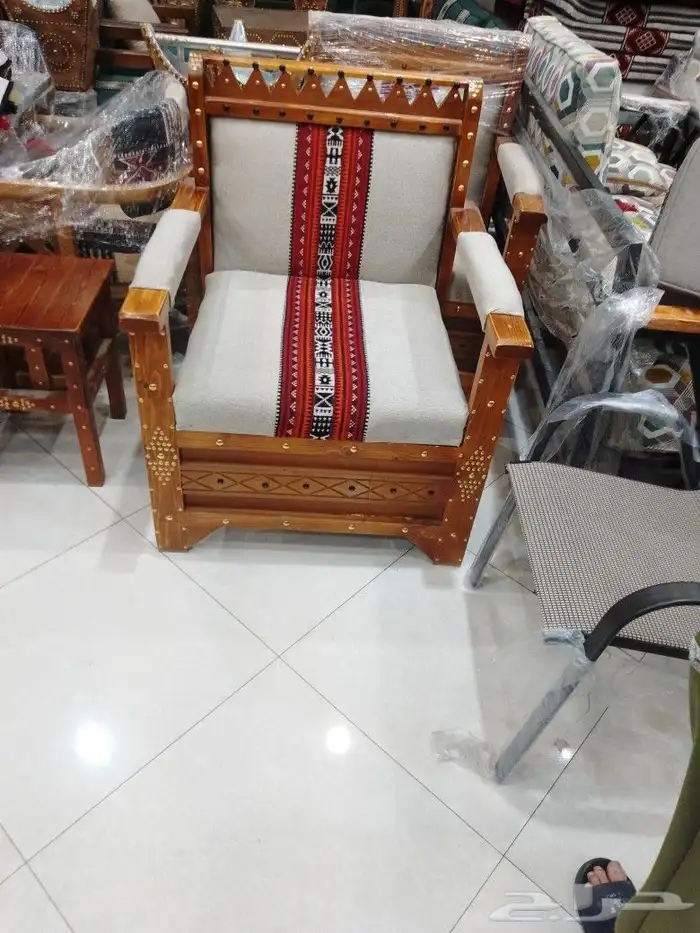 كراسي خشب اطقم سبع انفار جلسات خارجي على حسب التفصيل اشكال 0