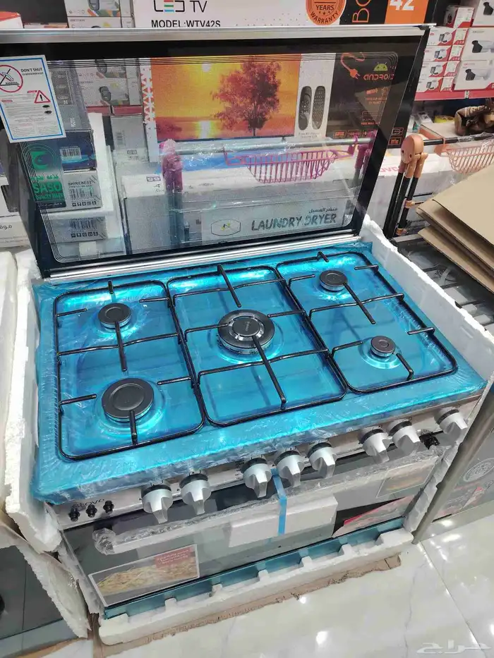 غاز ستوف 90X60 ايطالي مصري 5 عيون شواية لمبة 1