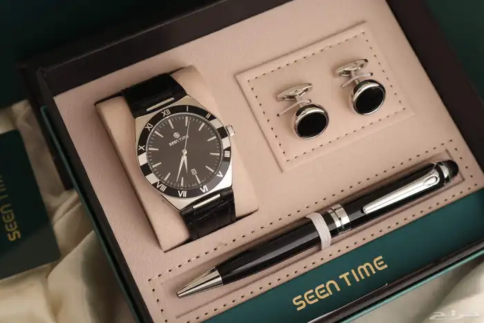 ساعه رجالي جلد استنال استيل من ماركة ( SEEN TIME ) 1