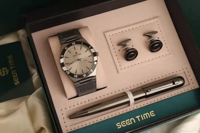 ساعه رجالي جلد استنال استيل من ماركة ( SEEN TIME ) 8