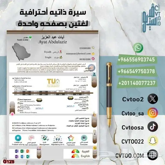 نماذج وتصميم سيرة ذاتية 2