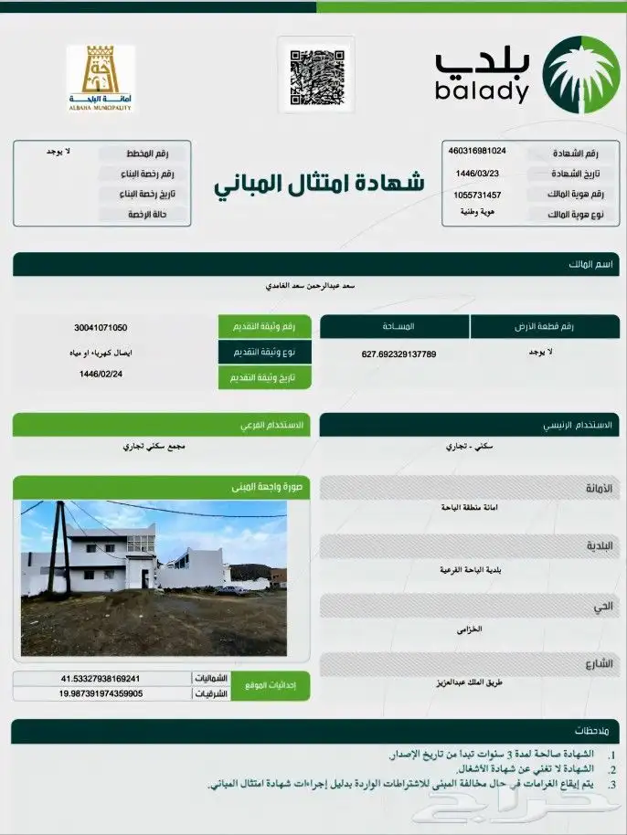 للاجارعمارة سكنية تجارية طريق الجنوب وادي فيق بني مشهور 4