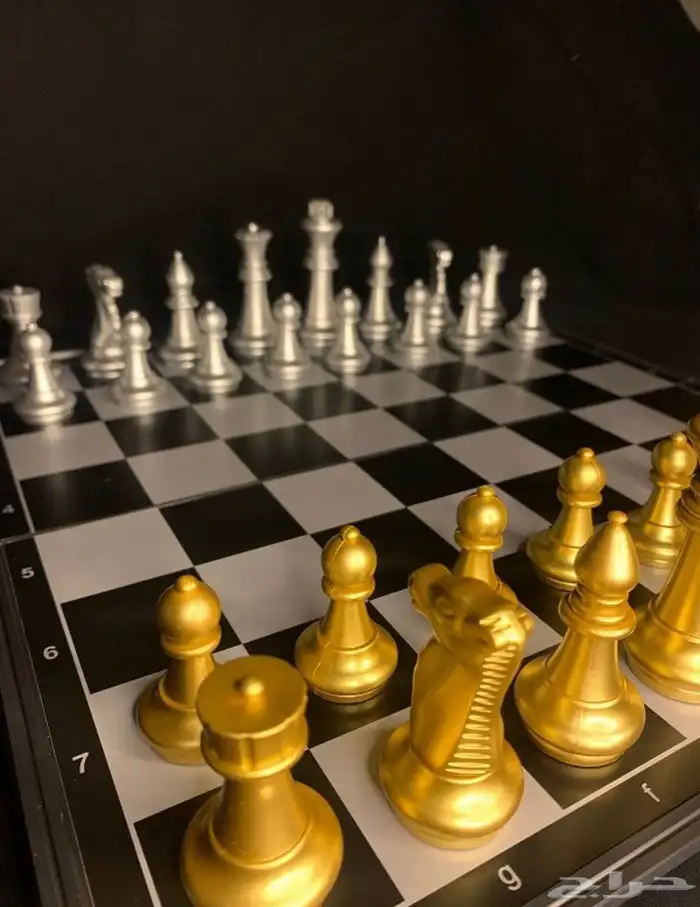 شطرنج رقعة مغناطيس ذهبي سلفر 0