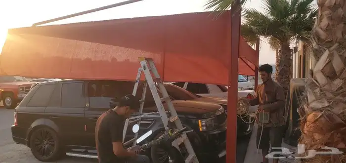 مظلات مواقف السيارات عزل اذا الحمام وماء المكيفات مظلات جده 2