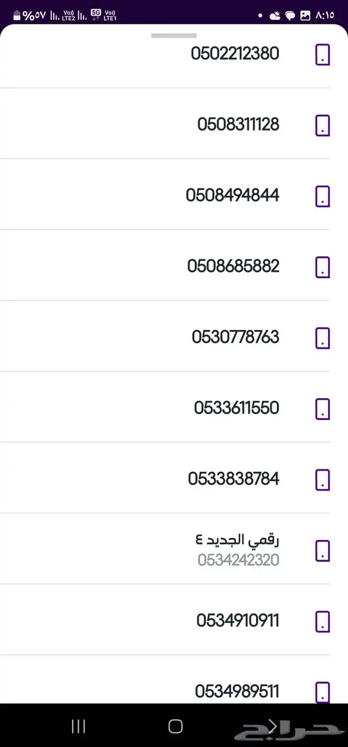 للبيع ارقام مميزه وسهلهstc 0