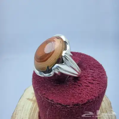 خواتم فضه احجار عقيق مشكله 8