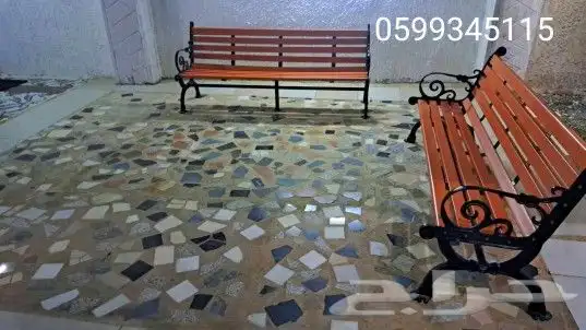 كرسي حديقة المشهد الحضري مقاعد الحدائق كراسي خشبية صلبة 4