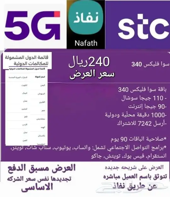 عروض بطاقة STC كويك نت شريحة لامحدود 3 شهور 5