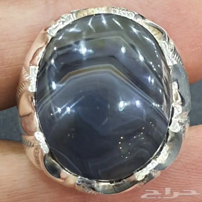 خاتم عقيق يماني مزعفر 3