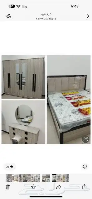 غرف نوم 6 قطع 1600 ريال شامله التركيب والتوصيل والفراش بالري 4