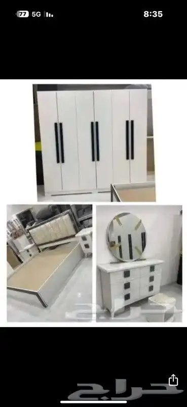 غرف نوم 6 قطع 1600 ريال شامله التركيب والتوصيل والفراش بالري 3