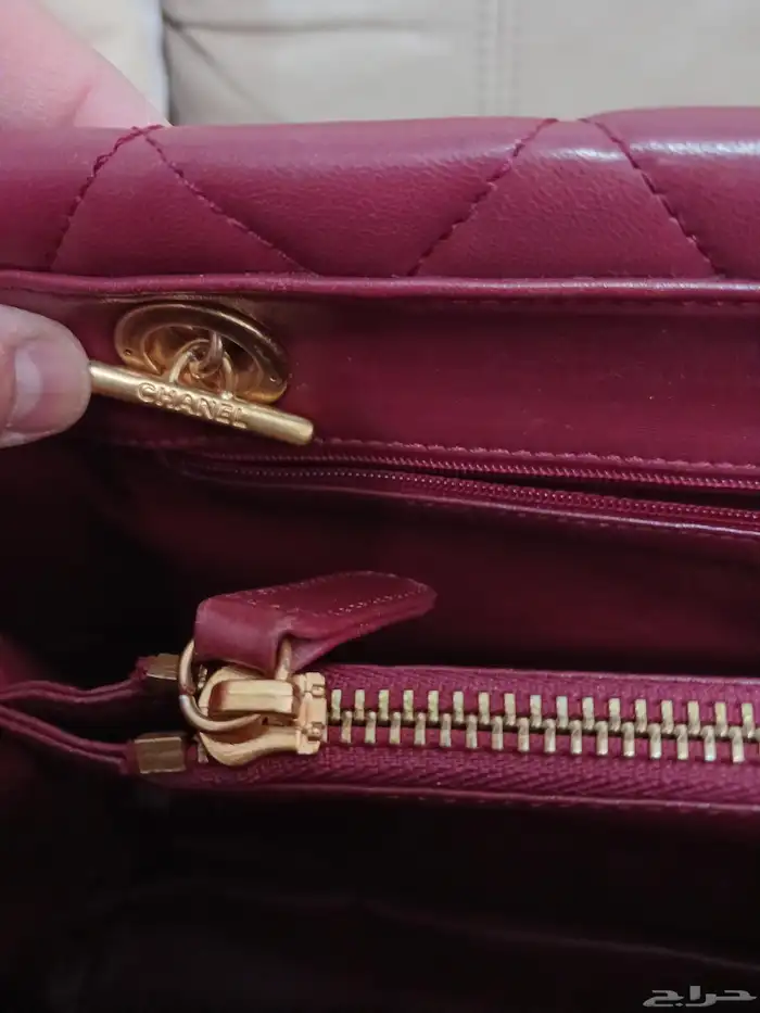 شنطه شانيل برغندى اصلى 3