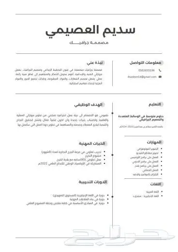 تصميم سي في ب10 ريال 3