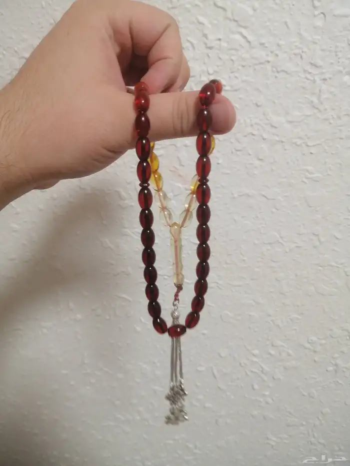 سبحة كهرمان متدرجة الألوان صافية (جديدة). 0