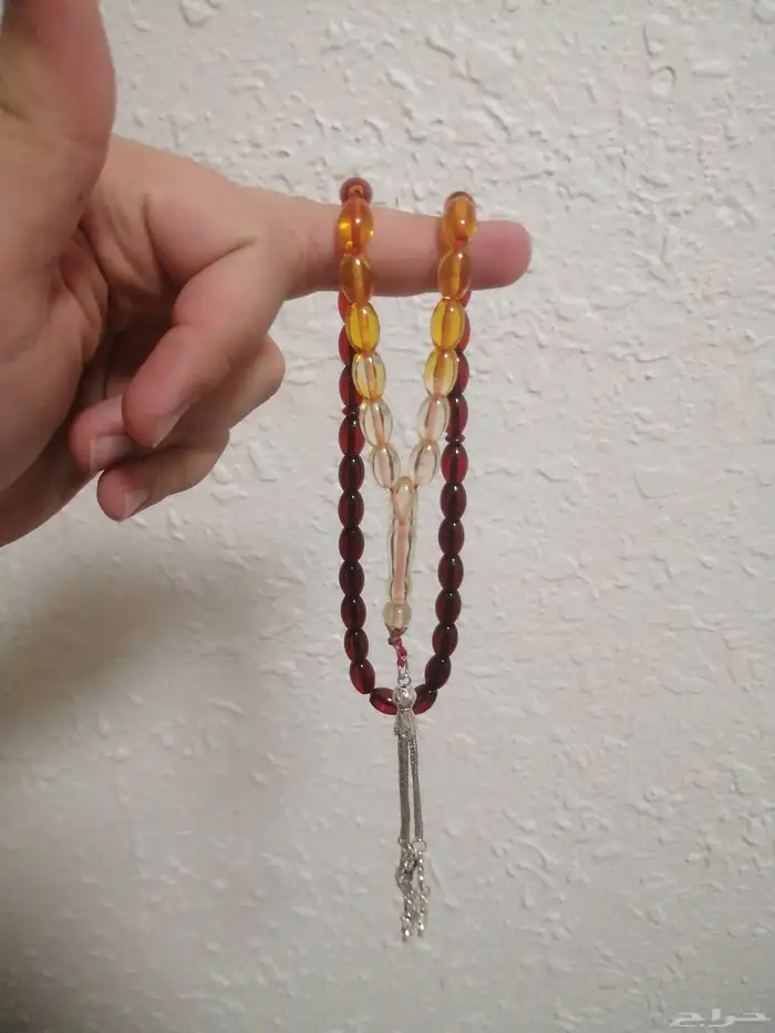 سبحة كهرمان متدرجة الألوان صافية (جديدة). 1