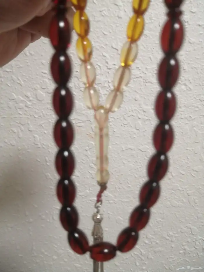 سبحة كهرمان متدرجة الألوان صافية (جديدة). 3