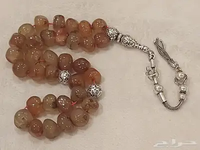 مسباح سبحة حجر عقيق قديم 33 حجرة 2