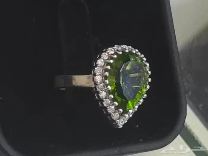 خاتم نسائي فضه بفص زبرجد 0