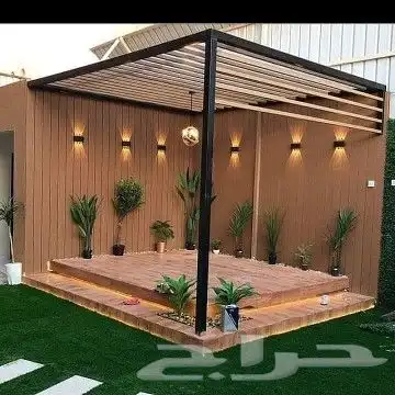 تنسيق حدائق جازان عشب صناعي مظلات شلالات جلسات 2
