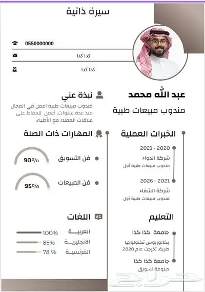 سيرة ذاتية CV عرض خاص محدوده لمدة 24 ساعه و ينتهي 6