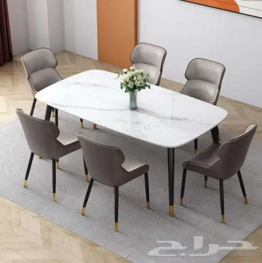 طاولات طعام مع كراسي رخام خشب زجاج كلاسيك جودة ممتازة 44