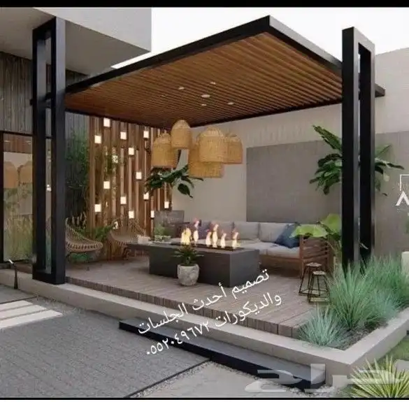 تصميم جلسات ومظلات وتصميم شلالات 6