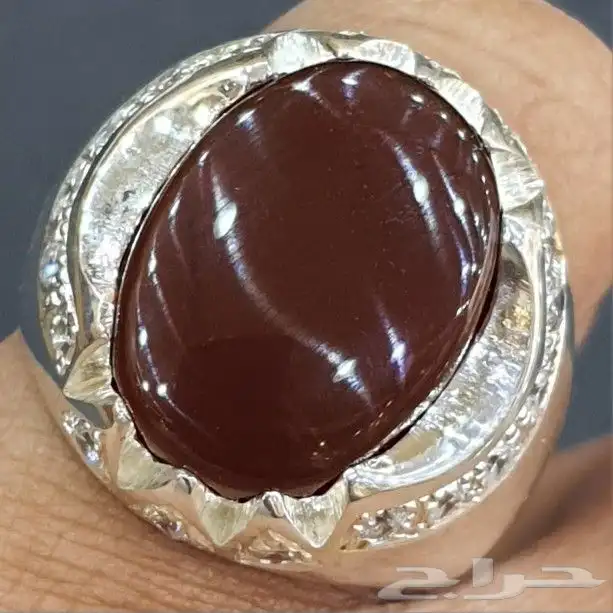 خاتم عقيق يماني كرزي دموي 0