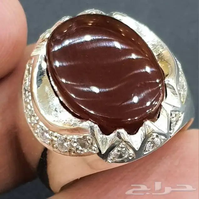 خاتم عقيق يماني كرزي دموي 1