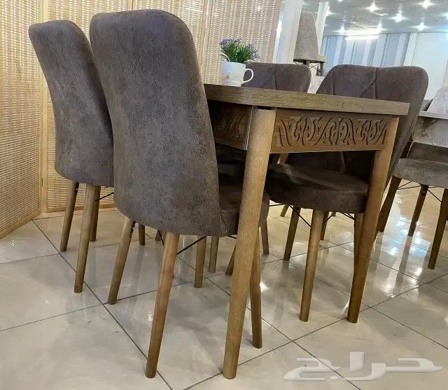 طاولات طعام مع كراسي رخام خشب زجاج كلاسيك جودة ممتازة 17