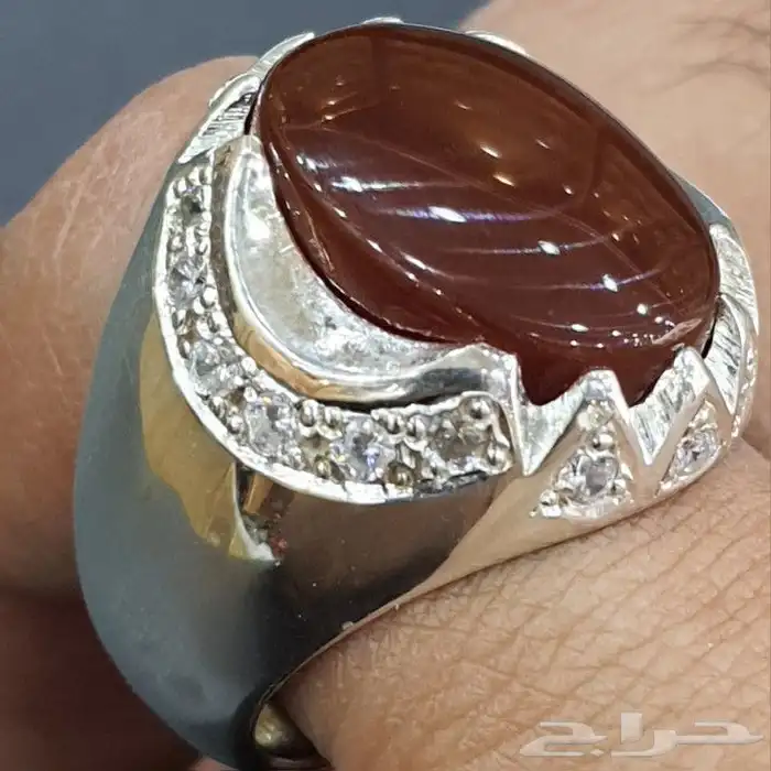 خاتم عقيق يماني كرزي دموي 2