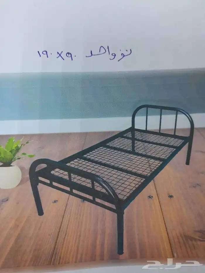 مراتب غرف نوم سرير حديد سرير خشب. 6