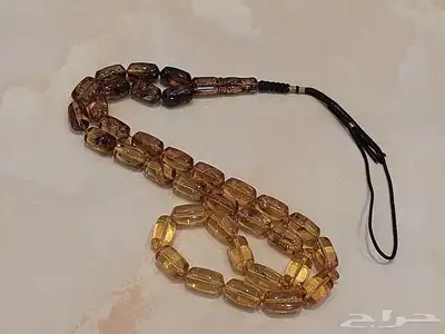 سبحة مسباح كهرمان طبيعي 35 خرزة 1