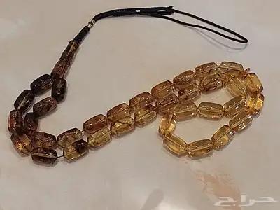 سبحة مسباح كهرمان طبيعي 35 خرزة 8
