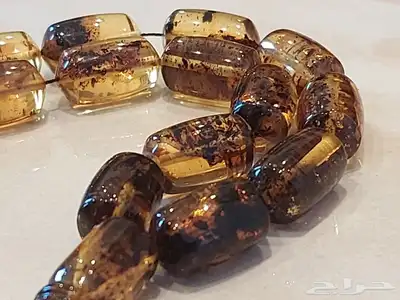 سبحة مسباح كهرمان طبيعي 35 خرزة 3