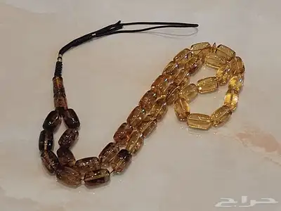 سبحة مسباح كهرمان طبيعي 35 خرزة 0