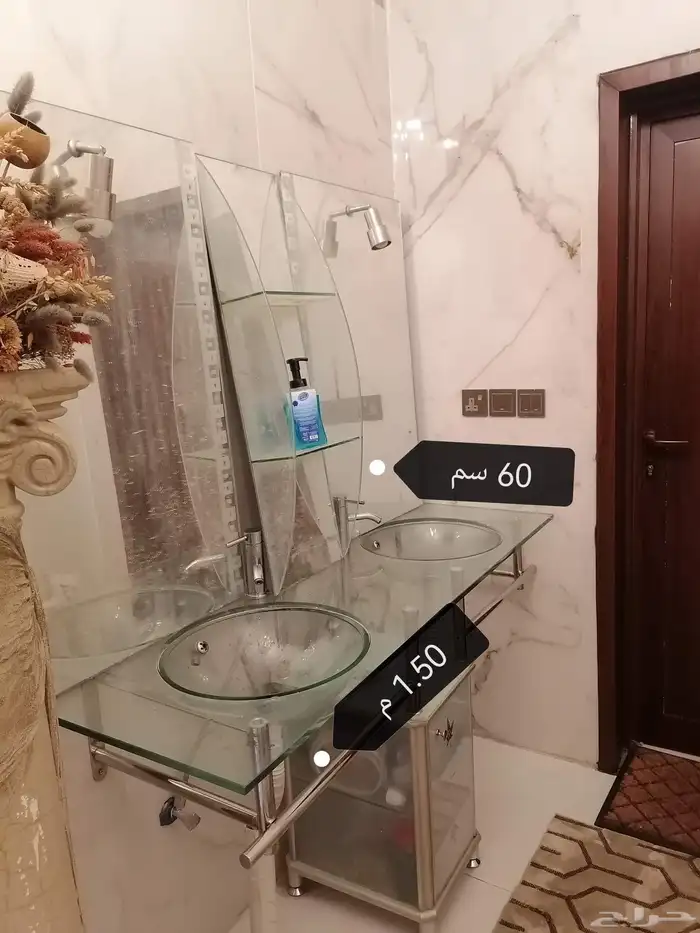 مغسلة زجاج مستعمل نظيفه 3